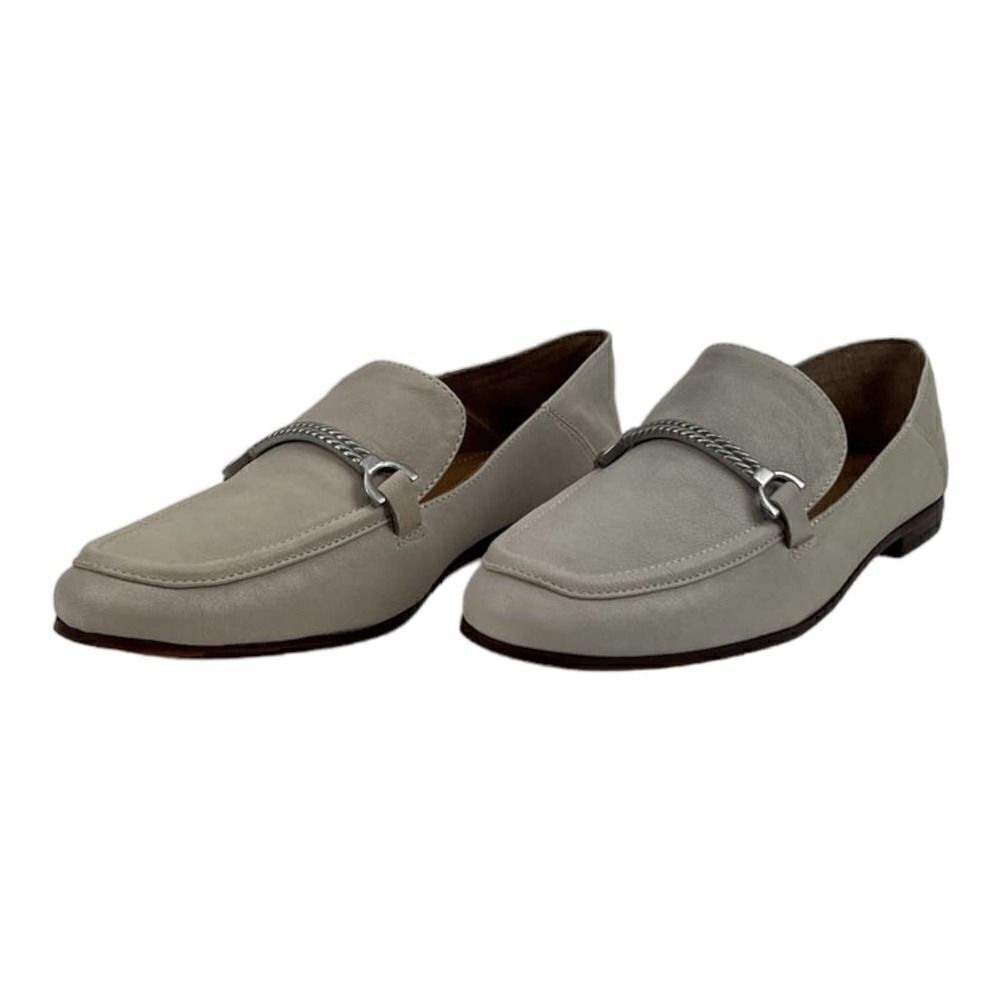New Women Patricia Nash Fia Gray Bone Leather Closed Toe Loafers US 10 / EU 40 - Picture 2 of 9